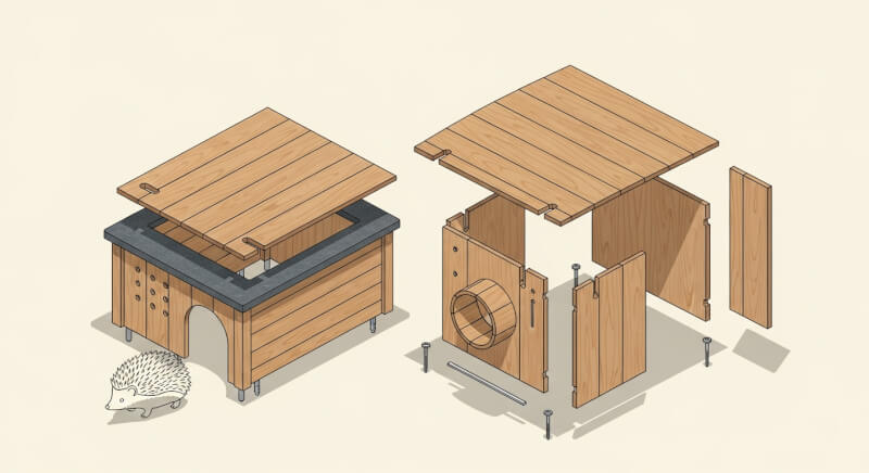 cabane à hérisson plan