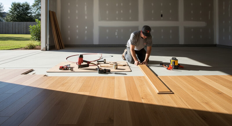 faire un plancher bois dans un garage